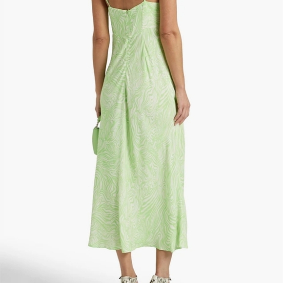 Rixo Maeve printed crepe midi dress, green, US size 14 , UK 18 - Picture 5 of 6